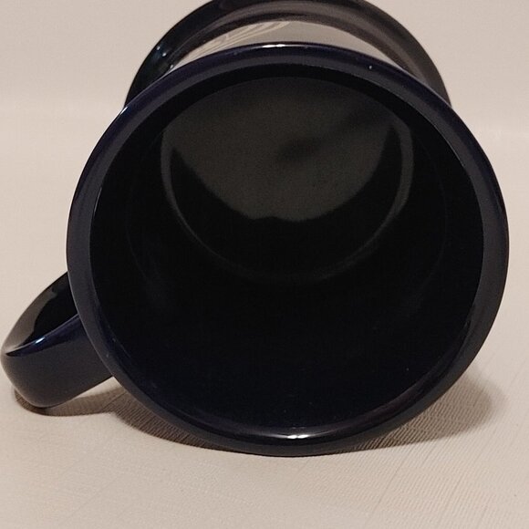 HTF Vintage Quaker Oats Navy Coffee Mug Gold Graphic "We do what's right… - Picture 4 of 5
